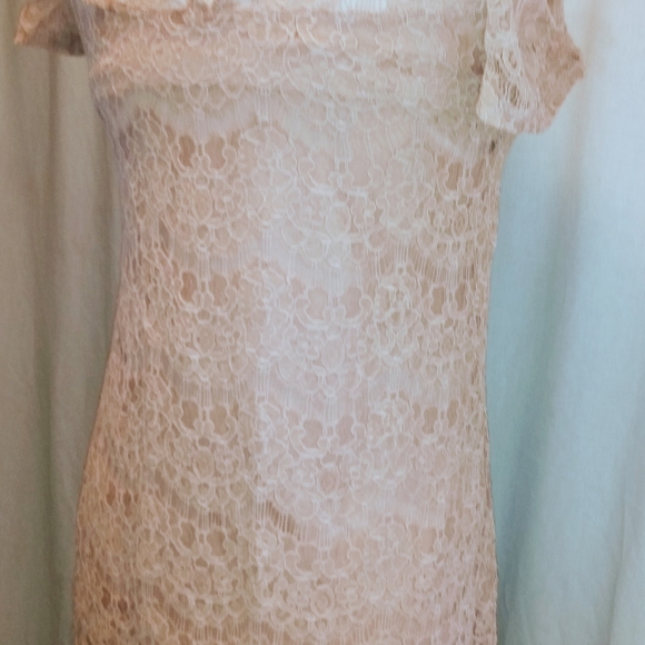 Sophia + Zeke M Dress Midi Cold Shoulder Lace Floral - Picture 6 of 7